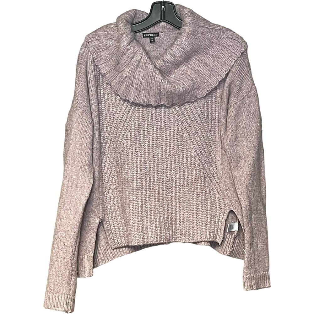 Express long sleeve sweater vintage big neck soft cozy hi low length size medium